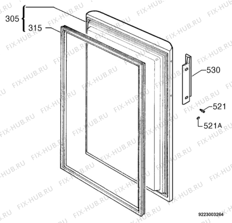 Взрыв-схема холодильника Aeg Electrolux A70120GS - Схема узла Door 003